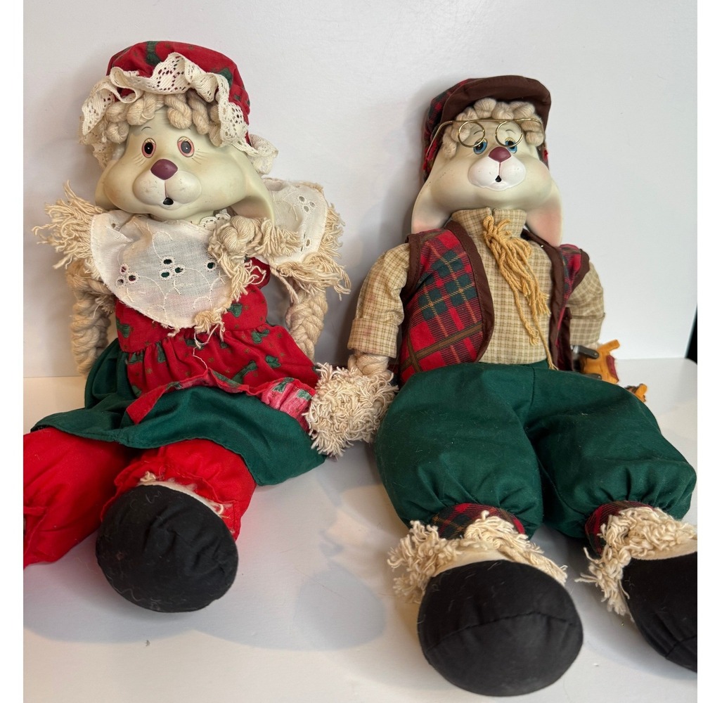 Vintage House of Lloyd Christmas Carrots Bunny Figures Grandma Grandpa Porcelain